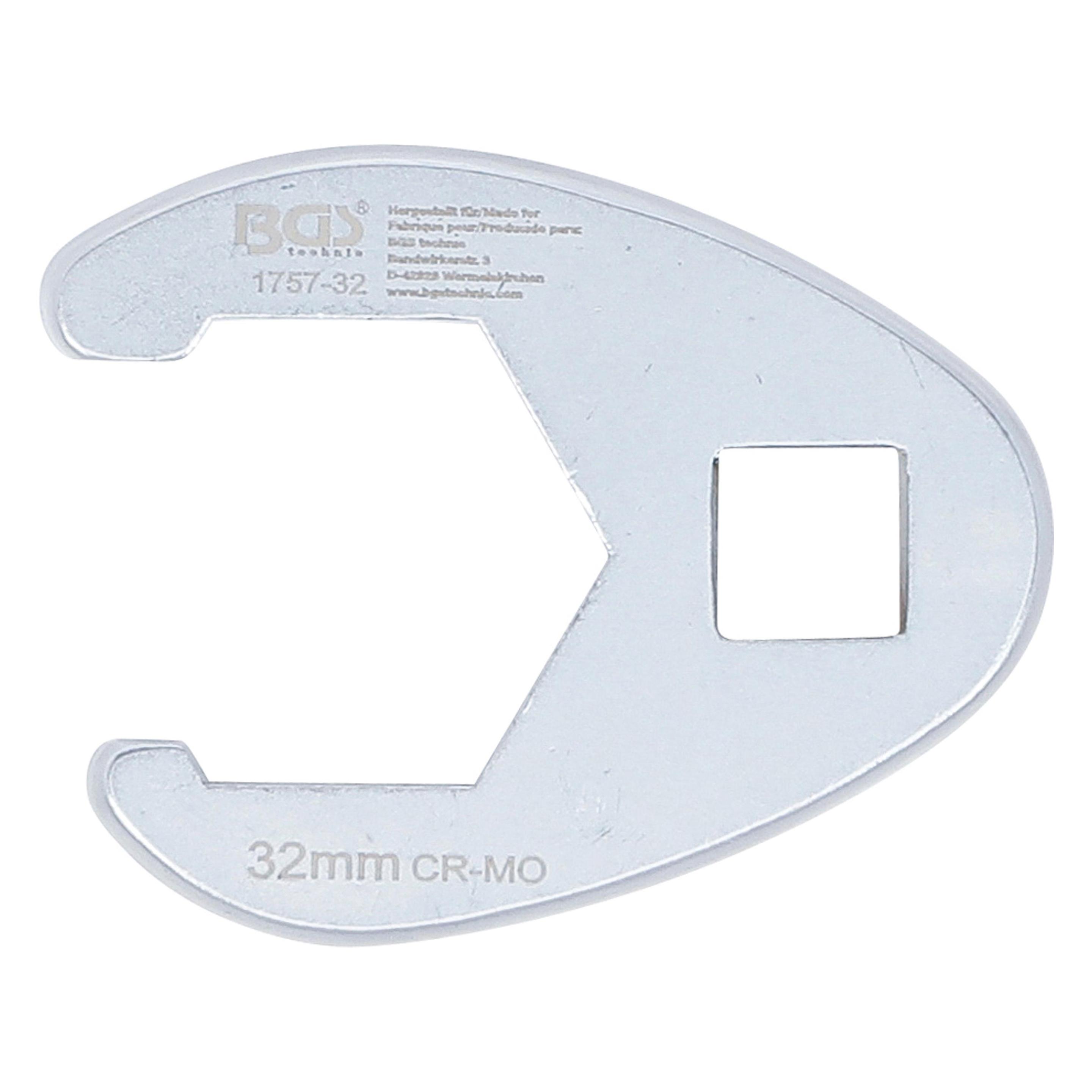 BGS Hahnenfussschlüssel Antrieb Innenvierkant 12,5 mm (1/2") SW 32 mm (32 mm) (1757-32)
