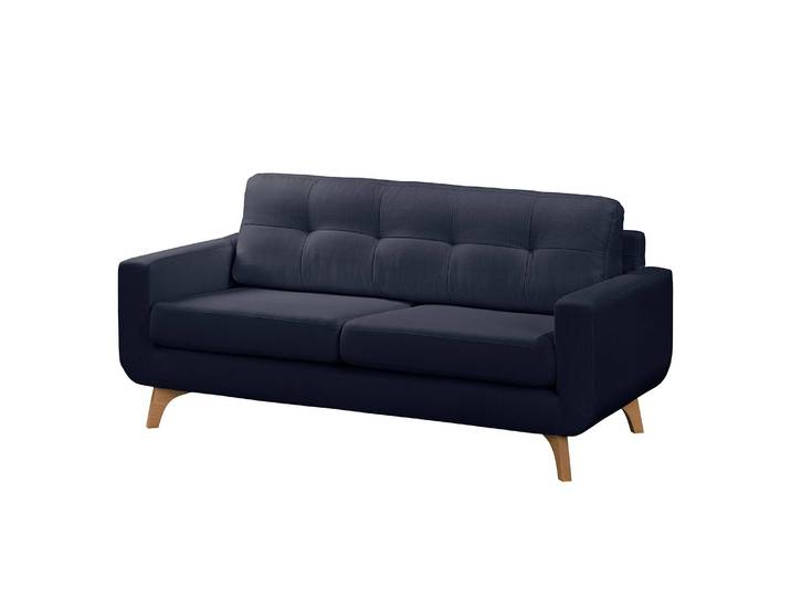 Canapé Postville 2 places Bleu/Bleu foncé Tissu 178 x 88 x 90cm Scandi