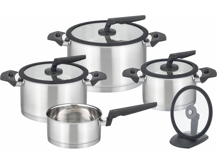Topf-Set GSW APART , silber (silberfarben, schwarz), Töpfe, Topf-Set, Induktion