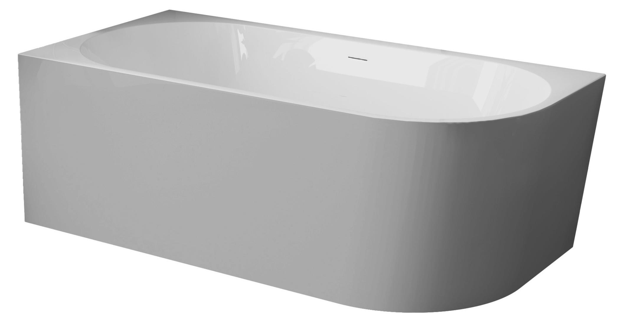 BALNEO Eckbadewanne AVOLA 170 x 80 cm links Grau No Rim