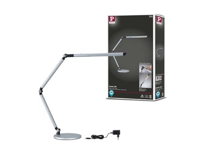 Paulmann 79562 LED Schreibtischleuchte 3-Step-Dim FlexBar White Switch 700lm 9,5W Silber matt