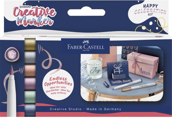 Faber-Castell Creative Marker, Celebration, 6 Farv