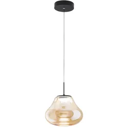 Fabas Luce Deva Pendelleuchte Ø250 mm, bernsteinfarben, 14 W LED, 1510 lm Farbtemperatur, dimmbar, Metallrahmen und Borosilikatglas - Deva