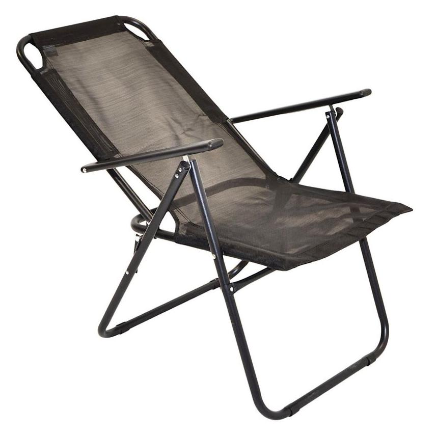 Enero Camp KRZESŁO TURYSTYCZNE Z PODŁOKIETNIKAMI 61x66x65-108CM SKŁADANE CZARNE (54311518)