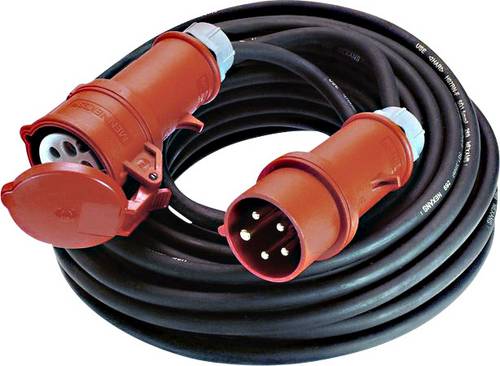 Bachmann 0165025 Strom Verlängerungskabel 16A Schwarz 5.00m H07RN-F 5G 1,5mm² für Außenbereich geeignet