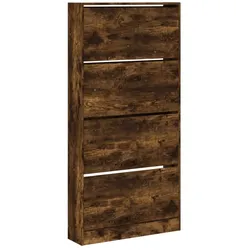 vidaXL Schuhschrank mit 4 Klappen Räuchereiche 80x21x163,5 cm