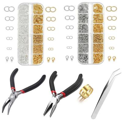 Jewelry Findings Kit 930pcs With Jump Rings Clasps Hooks Pliers Tweezers 5