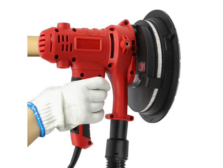 Ponceuse murale et de plafond 1200 W avec éclairage LED, ponceuse pour plaques de plâtre, ponceuse pour murs en plâtre, murs enduits de mastic et murs en ciment blanc, neuve