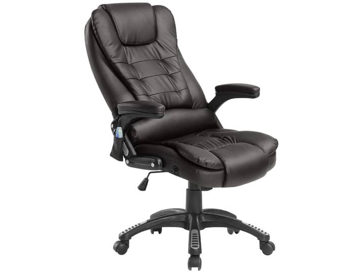 Chaise de bureau pu brun 62x68x121 cm