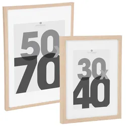 WellHome - Set aus 2 Fotorahmen aus Holz 30x40 cm und 50x70 cm