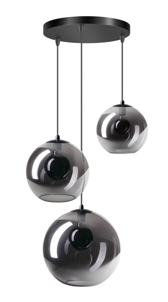 ETH Vide hanglamp Orb zwart en grijs met glas