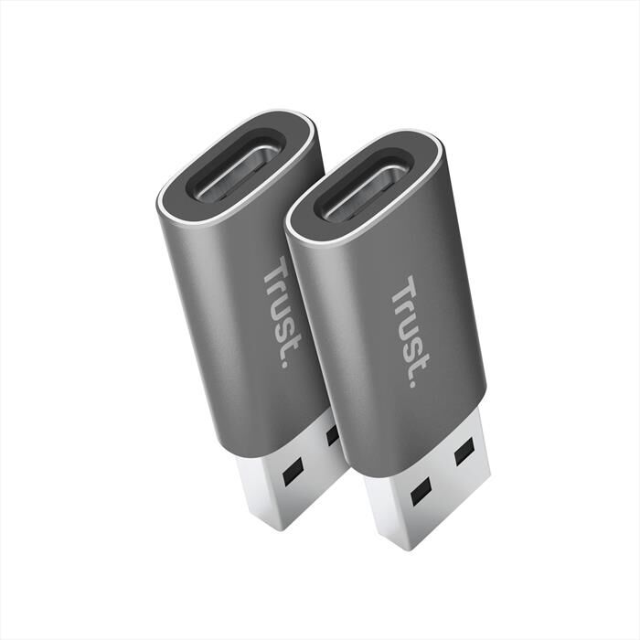Trust Calyx Usb-a To Usb-c Adapter 2pack-grey/black