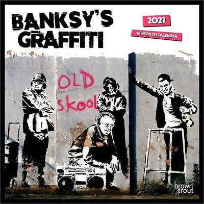 Banksy's Graffiti Official 2027 7 X 14 Inch (Hanging) Monthly Mini Wall Calendar