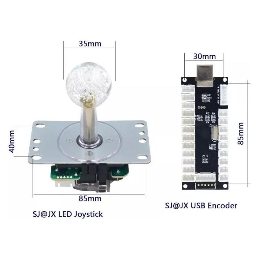 NoName LED backlit arcade buttons and joystick kit - Multicolor (Raspberry Pi 3) (ODLED-MULTI)