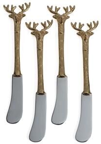 Zodax Peura Stag's Head Butter Knives, Set of 4