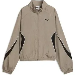 Puma Damen Freizeit / Mode Sommer GJ Jacken / Anoraks Jacken/Anoraks lg.Arm Da PUMA SPORT Relaxed Woven Jacket, Größe L in beige beige
