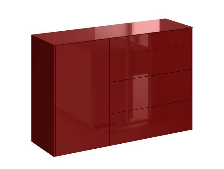 Buffet - Largeur 131 cm 131 x 89 x 42cm Rouge/Rouge foncé