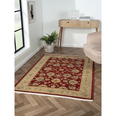 Teppich "Maryam 3", rot (weinrot, creme), B:140cm H:7,5mm L:200cm, Polypropylen (PP), MYFLAIR MÖBEL & ACCESSOIRES, Teppiche, Teppich, Kurzflor, Orient Optik, edler Glanz, besonders weich durch Microfaser