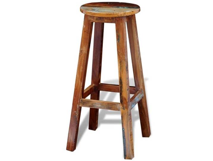 Tabouret de Bar en Bois Massif Recyclé Chaise Haute Fauteuil Bistrot 241647