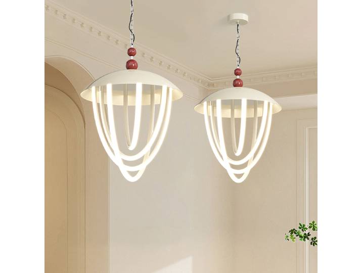 Lampes suspendues de style crème à spectre complet pour chambre principale, design nordique créatif, personnalisées, pour restaurant, salon