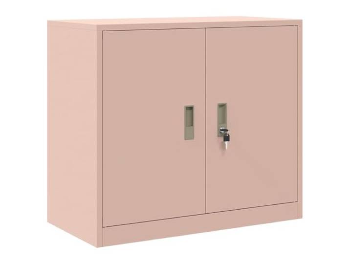 Keeushr Aufbewahrungsschrank Rosa 80 x 40 x 70 cm Stahl Abschließbare Türen, pulverbeschichteter Stahl, Industriedesign, pflegeleicht, Büroorganisation