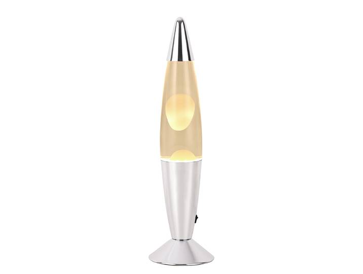 Lampe à lave COMEBACK Ø 11cm Blanc/Blanc Verre transparent, aluminium, cire LED non-remplaçables