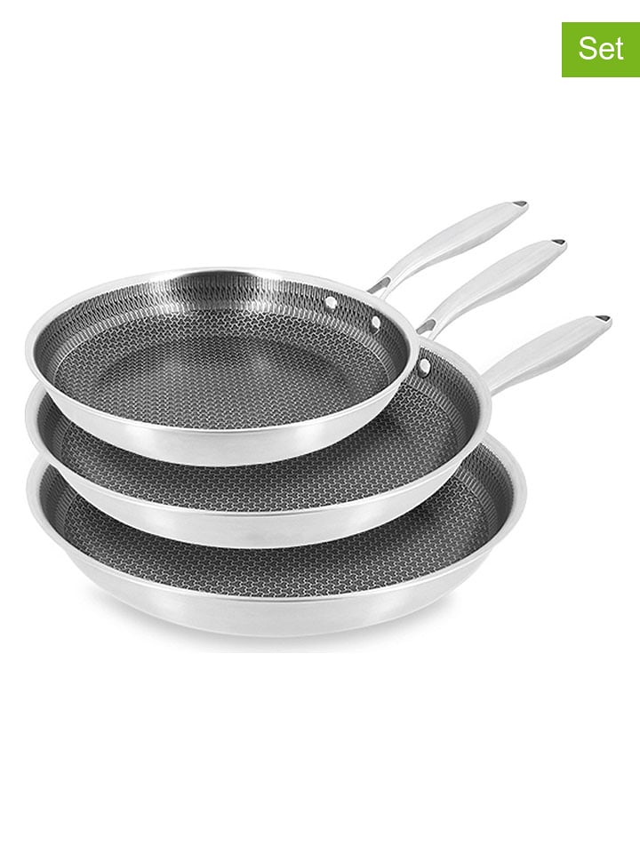Menastyl 3er-Set: Edelstahl-Pfannen "Trinox" - onesize