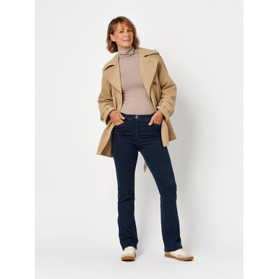Bootcuthose RELAXED "Meine beste Freundin", Damen, Gr. 36, Normalgrößen, blau (dunkelblau 581), Web, , Feminin, slim fit normal, Hosen, mit Bootcut