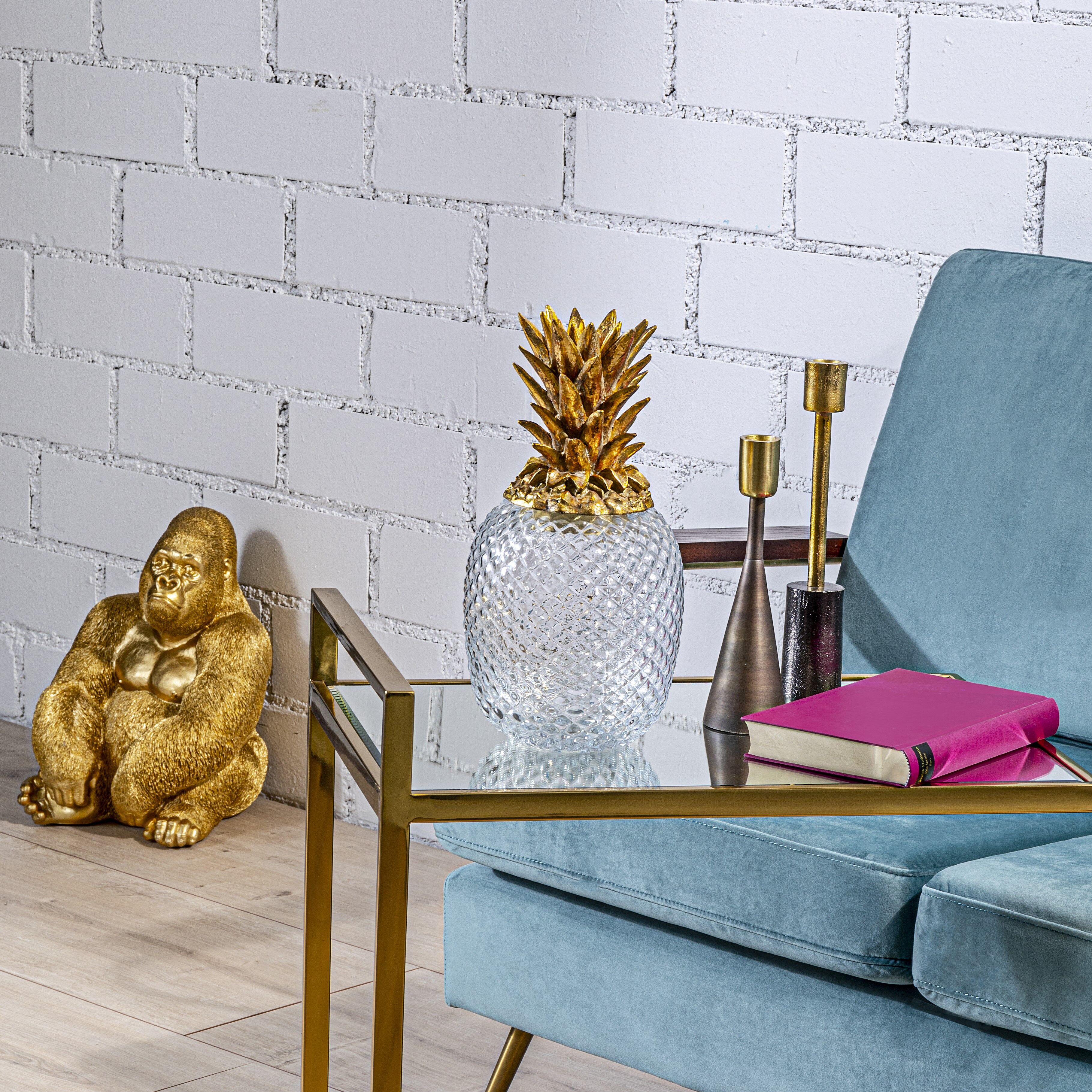 Aufbewahrungsbox KARE DESIGN "Deko Dose Pineapple Visible", gold (goldfarben), B:16cm H:31cm T:16cm, Polyresin (Kunststein), Aufbewahrungsboxen, Aufbewahrungsbox goldfarben B/H/T: 16cm x 31cm x 16cm