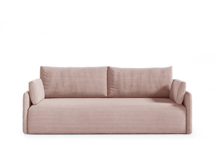 moebelfaktor Schlafsofa Mino 3-Sitzer POSO Cord Stoff, mit Ausklappfunktion