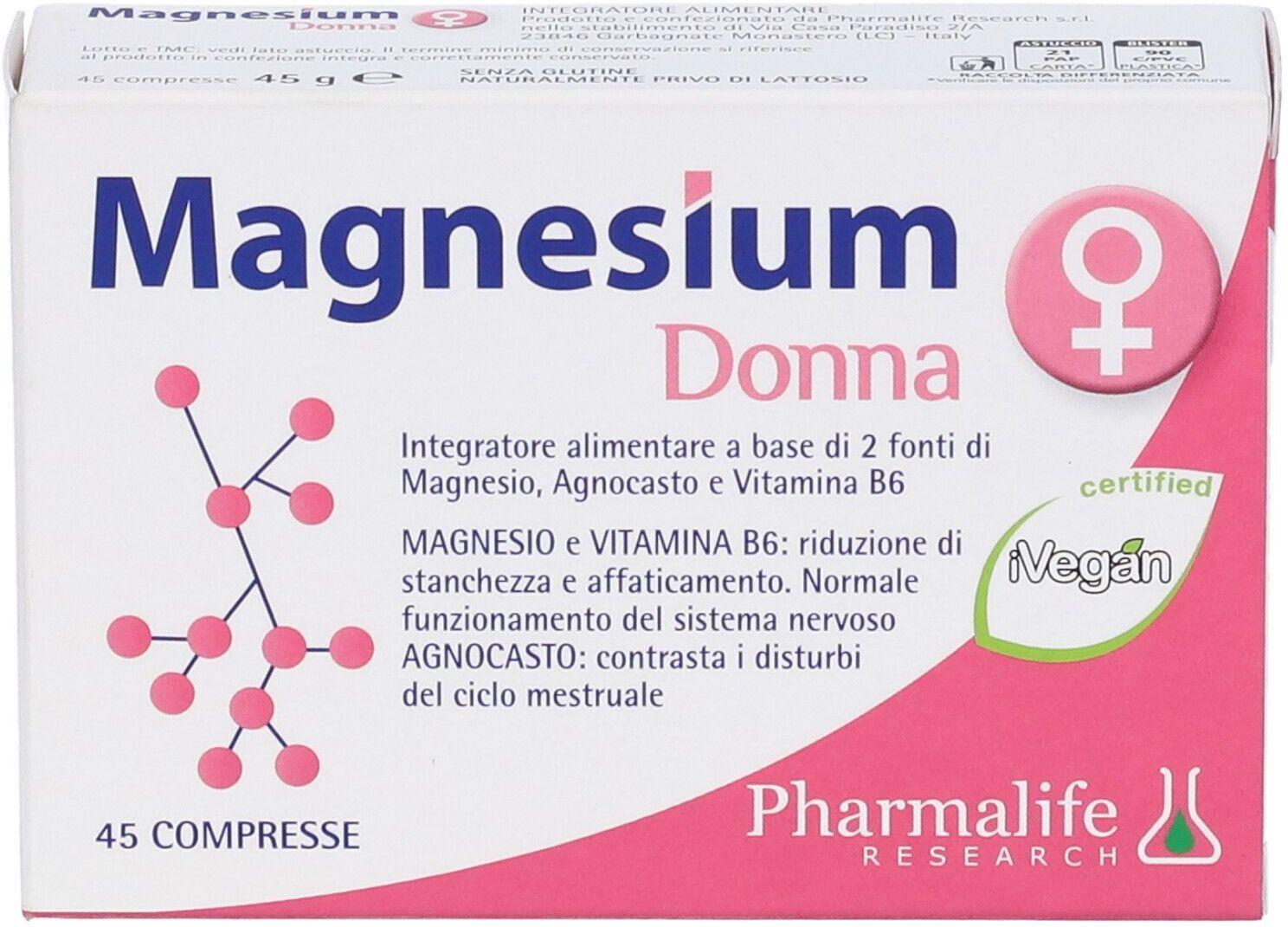 PHARMALIFE RESEARCH Srl Pharmalife Research, Magnesium Donna, 45 Compresse