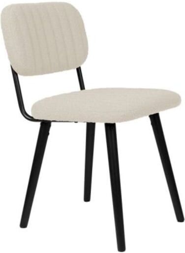 BOITE A DESIGN Chaise design en tissu blanc Blanc 56x80x46cm