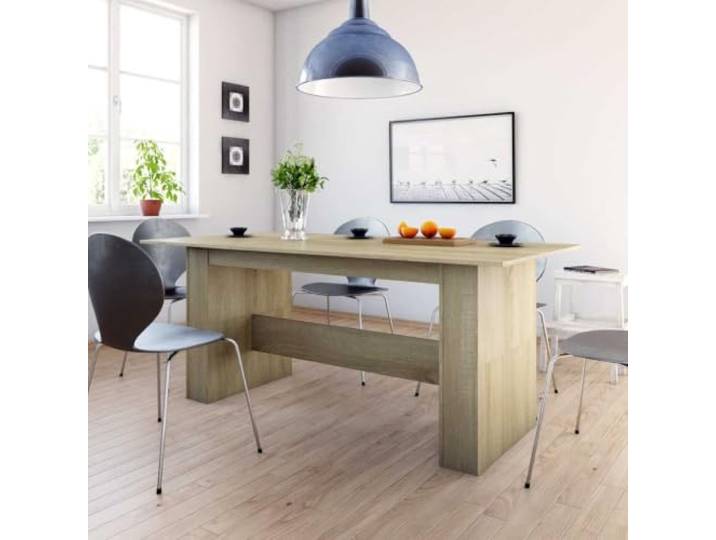 HEFZGDB Esstisch Sonoma-Eiche 180x90x76 cm Holzwerkstoff mit rechteckigem Sockel für minimalistischen Essbereich, Stabiler Tisch aus robustem Holzwerkstoff, langlebig und einfach