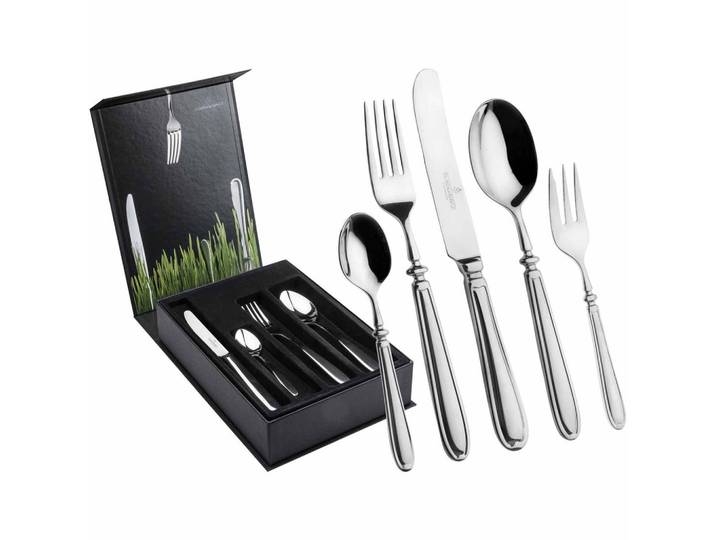 TAFELBESTECK INKL. BESTECKBOX Landhaus silber 30-tlg.