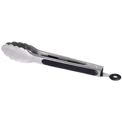 Paella BBQ-Zange Edelstahl 23 cm, Feststeller, gezahnt, ergonomisch, hochwertig