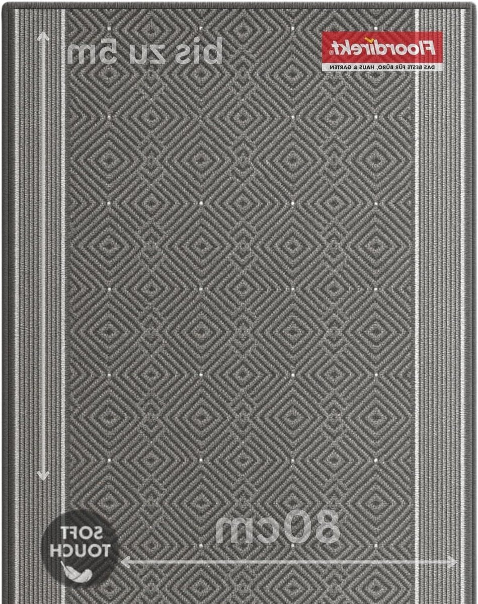 Karat Vloerkleed Runner Karat Modern Diamant Design Zilver B/D: 80 x 400 cm