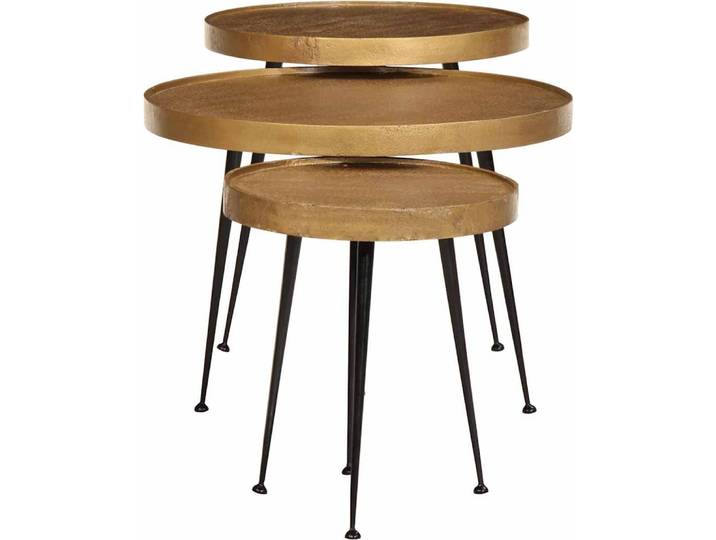 vidaXL Table basse 3 pcs. Golden Bois composite