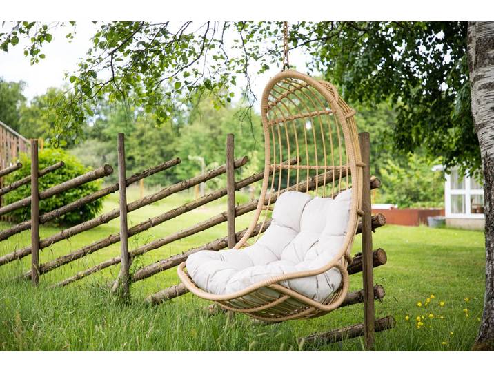 Hängesessel Kaelis - aus Rattan in Beige - Beige - Luxusbetten24