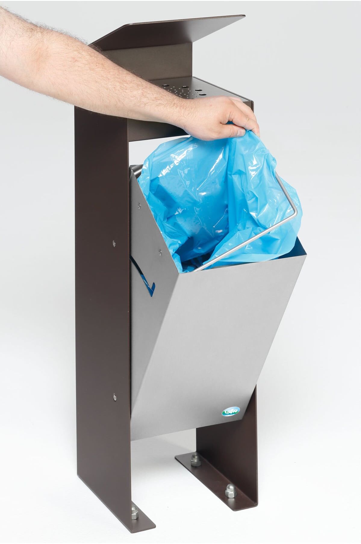 VAR Abfallsammler/Ascher Q 25 mit Dach, deep-brown (21468)