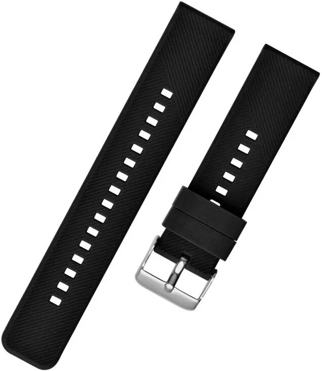 INF Silikon-Uhrenarmband für Xiaomi und Samsung Smartwatches Schwarz 18 mm