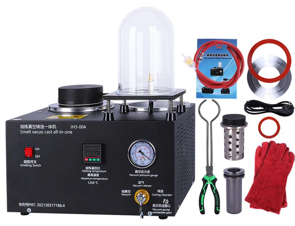 Schmuckgießmaschine - 3-in-1-Vakuumgießofen - 220 V - 2 kg - Digitalanzeige - 1150 °C - Gold- und Silberschmelzgerät