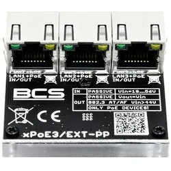 BCS Switch -xPoE3/EXT-PP Switch PoE, extender 3x PoE (3 Ports), Netzwerk Switch, Schwarz