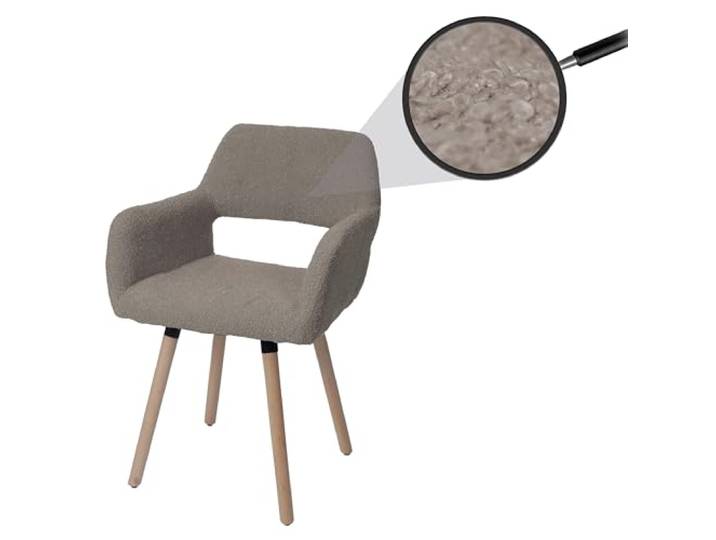 Mendler Esszimmerstuhl HWC-A50 II Holz Bouclé - Taupe
