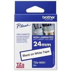 Etiketten Brother TZe TZe-N251 Bandfarbe: Weiß Schriftfarbe:Schwarz 24 mm 8 m TZEN251