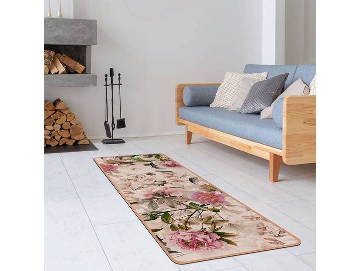 Läufer/Yogamatte Pfingstrosen I 183 x 61cm Pink