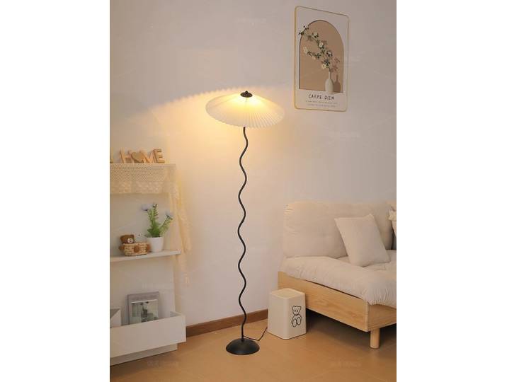 Lampadaire moderne minimaliste tissu plissé salon chambre décoration maison lampe de chevet canapé coin sur pied lampadaire