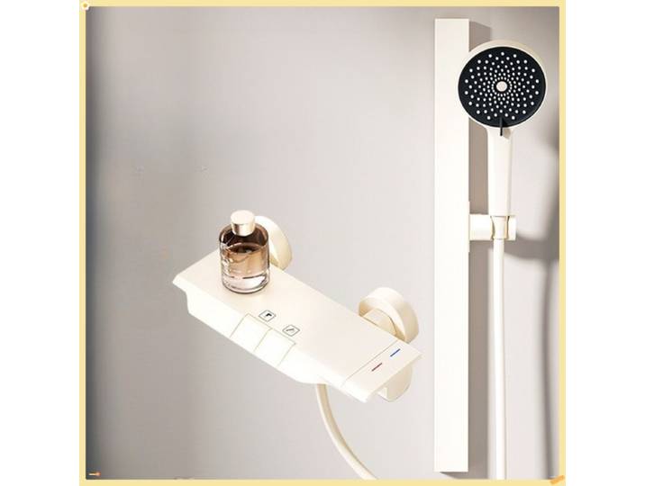 Ensemble de douche murale 2 voies avec mitigeur en aluminium et douchette à main