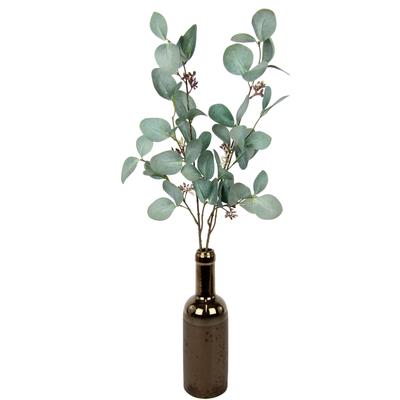 Kunstzweig I.GE.A. "Eukalyptus", grün, B:30cm H:74cm L:20cm, Kunstpflanzen, Kunstzweig, In Keramikvase
