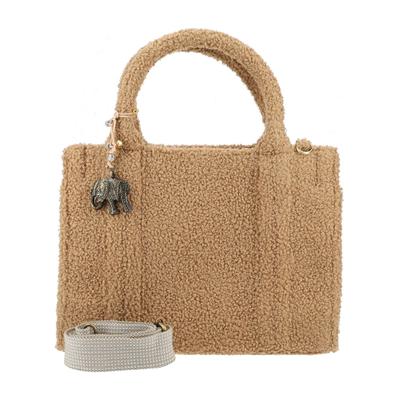 Henkeltasche ANOKHI "ANOKHI Taschen Baumwolle", Damen, Gr. onesize, beige, Baumwolle, Taschen