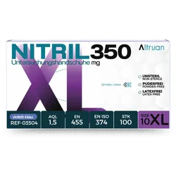 Altruan Nitril350 Viol.bl.unt.ust Latexf Puderf Xl 100 ST